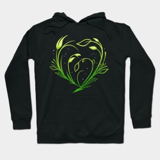 Green Plants Forming Heart - Vegetarian Go Vegan Hoodie